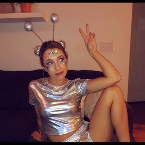 Silver Metallic Rave Outfit